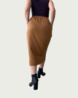 Terry Pencil Skirt in Toffee