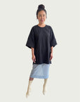 Air Loom Exaggerated Tee in Black