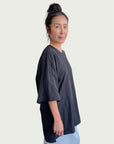 Air Loom Exaggerated Tee in Black