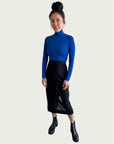 Technical Mock Neck Top in Electric Blue