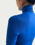 Technical Mock Neck Top in Electric Blue
