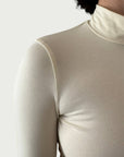 Exaggerated Mock Neck Top in Cream