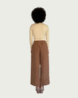Linen Wide Leg Pant in Cacao