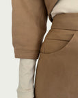 Cotton Wide-Leg Trouser in Camel