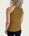 Asymmetrical Longline Tank in Chartreuse