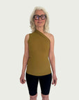 Asymmetrical Longline Tank in Chartreuse