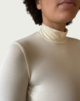 Exaggerated Mock Neck Longline in Cream