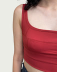 Fine Line Sculpted Bodice in Rouge