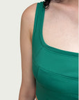 Fine Line Sculpted Bodice in Tennis Court Green