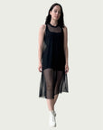 Mesh A-Frame Dress in Khol Black