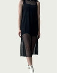 Mesh A-Frame Dress in Khol Black