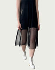 Mesh A-Frame Dress in Khol Black