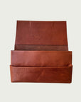 Pleated Wallet in Wildgrain Leather - Cognac