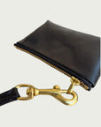Wildgrain Leather Mini Wristlet in Black