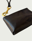Wildgrain Leather Mini Wristlet in Black