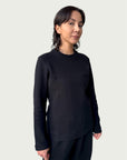 Organic Contoured Cotton Frame Top in Absolute Black