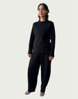 Organic Contoured Cotton Frame Top in Absolute Black