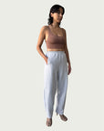 Organic Contoured Cotton Arc Pant in Porcelain