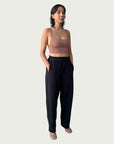 Organic Contoured Cotton Arc Pant in Black