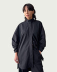 Air Loom Integral Button Up Long Shirt in Black