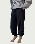 Organic Puffed Cotton Integral Balloon Pant in Black