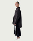 Principal Wrap Coat in Wood Smoke