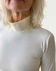 Technical Mock Neck Longline in Creamy