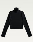 Technical Mock Neck Top in Black