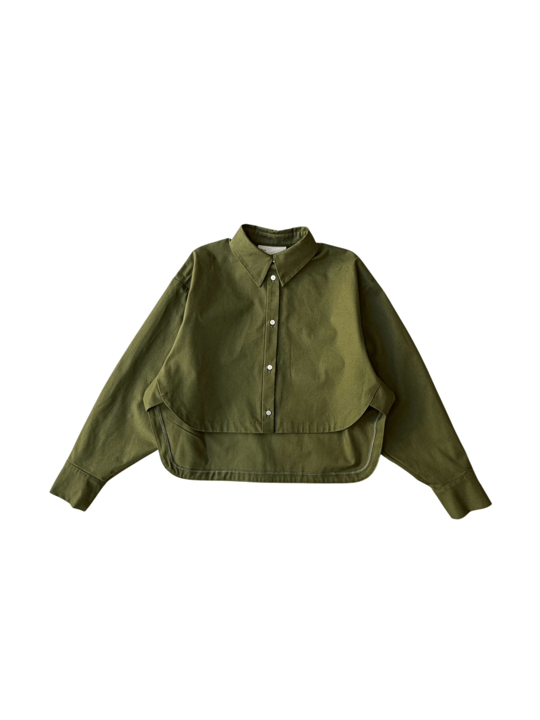 Cotton Arc Button Up in Lucid Olive