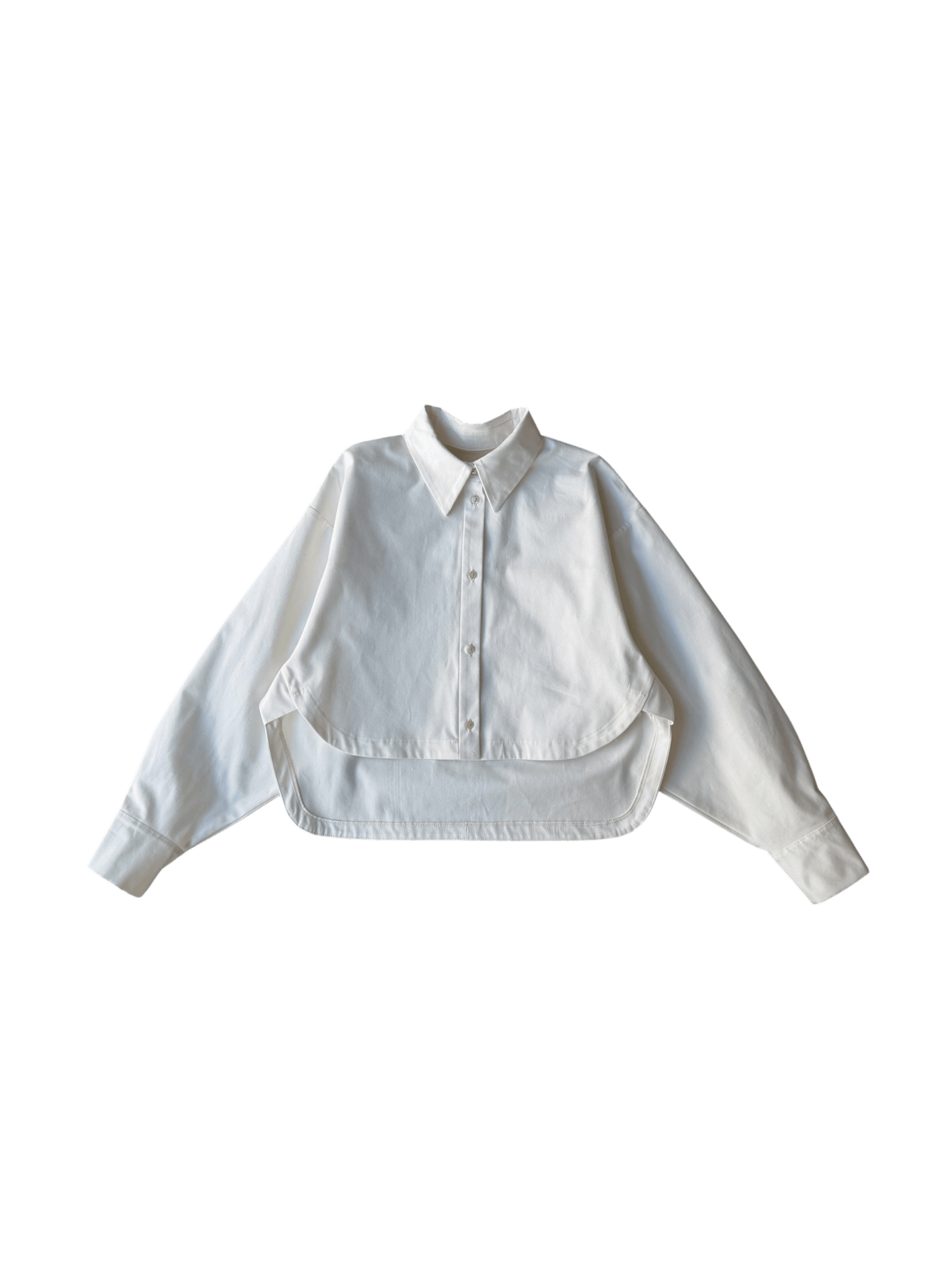 Cotton Arc Button Up in White Rabbit