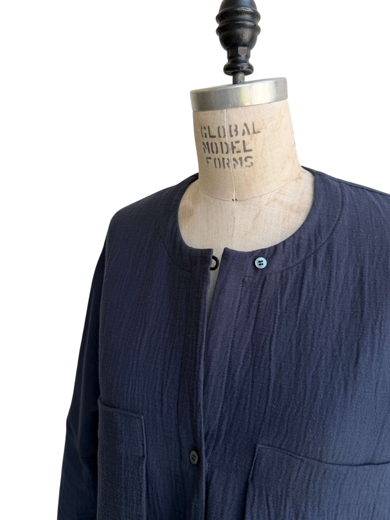 Cotton Side Cut Tunic in Indigo, Medium / OG Price $220