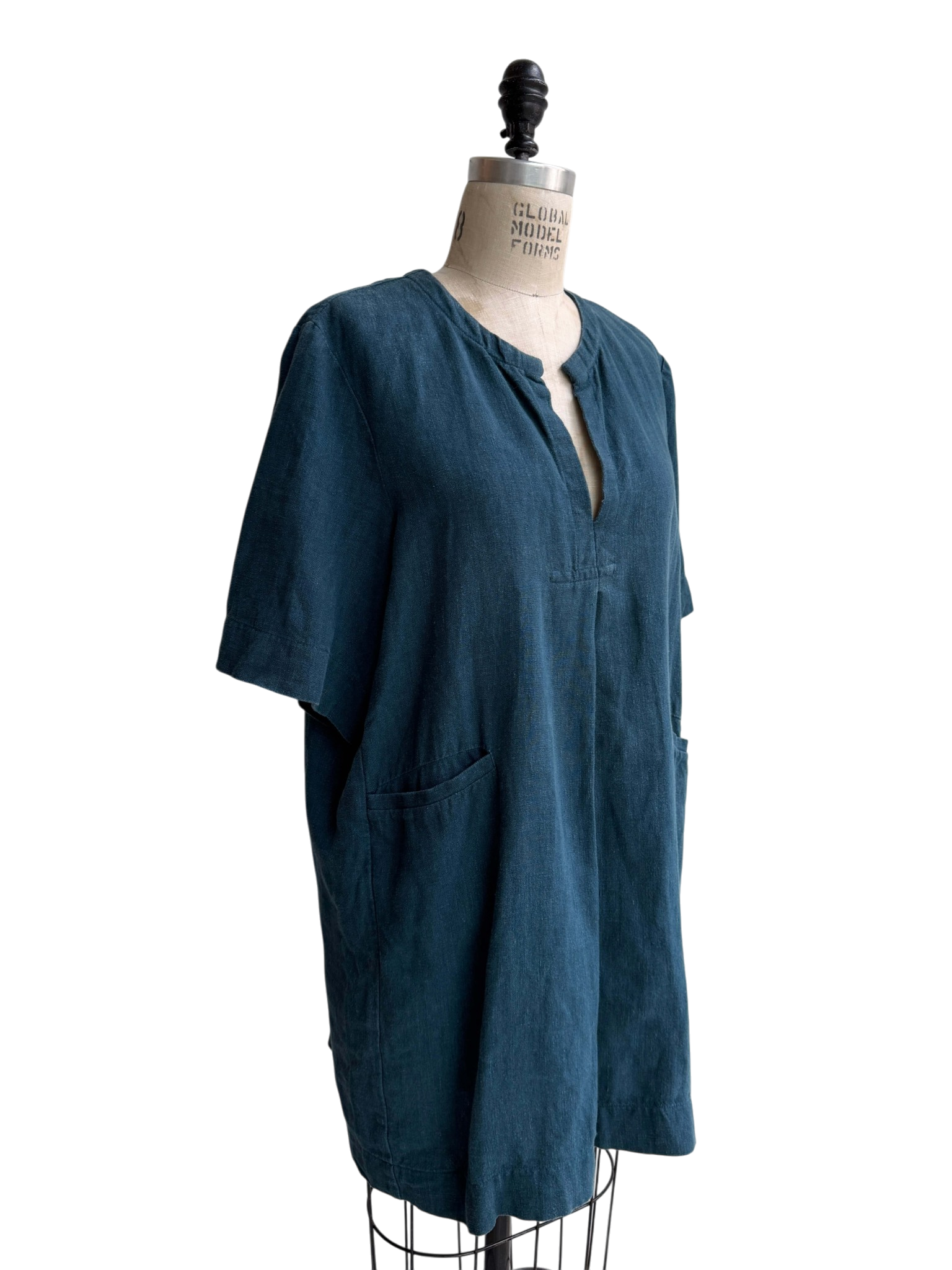 Linen Mini Dress in Indigo, XL / OG price: $298