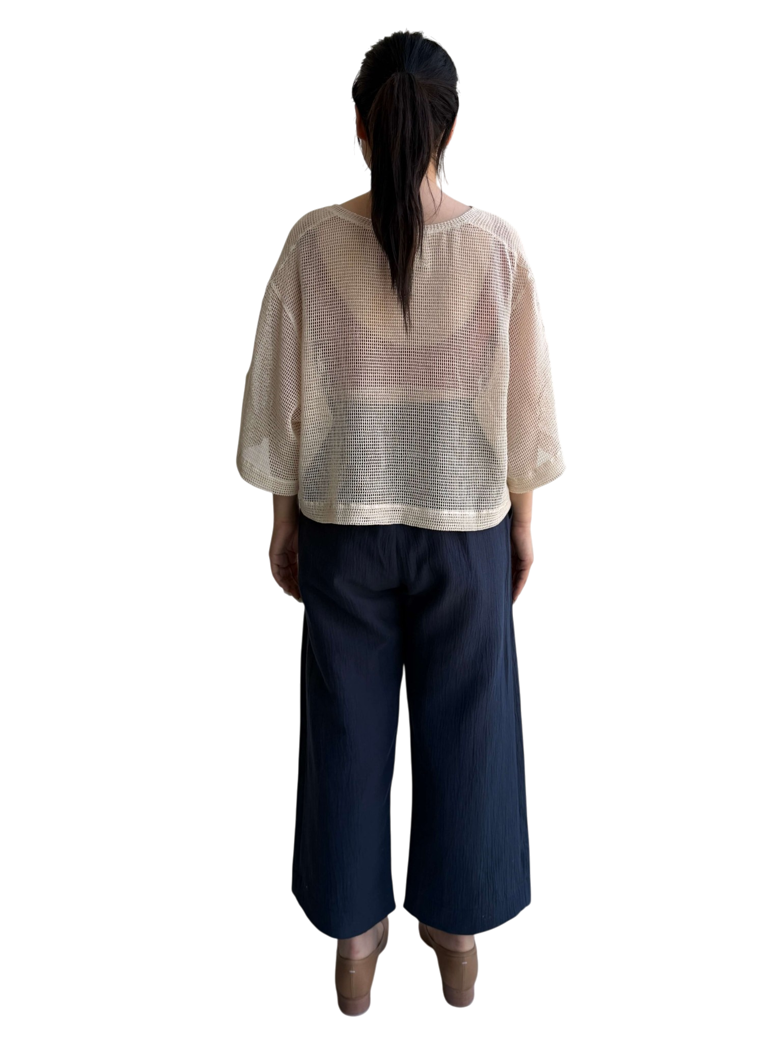 Cotton Gathered Wide Leg in Indigo, small / OG Price: $228.00