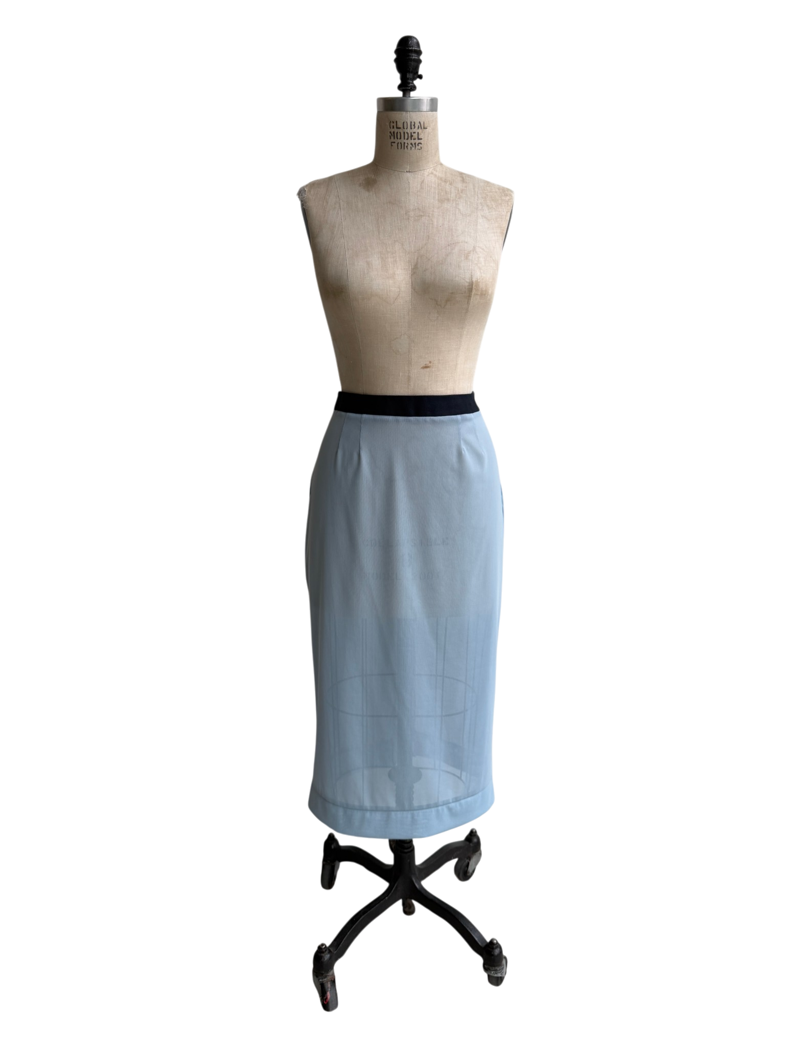 Mesh Pencil Skirt in Powder Blue, Large / OG Price $265