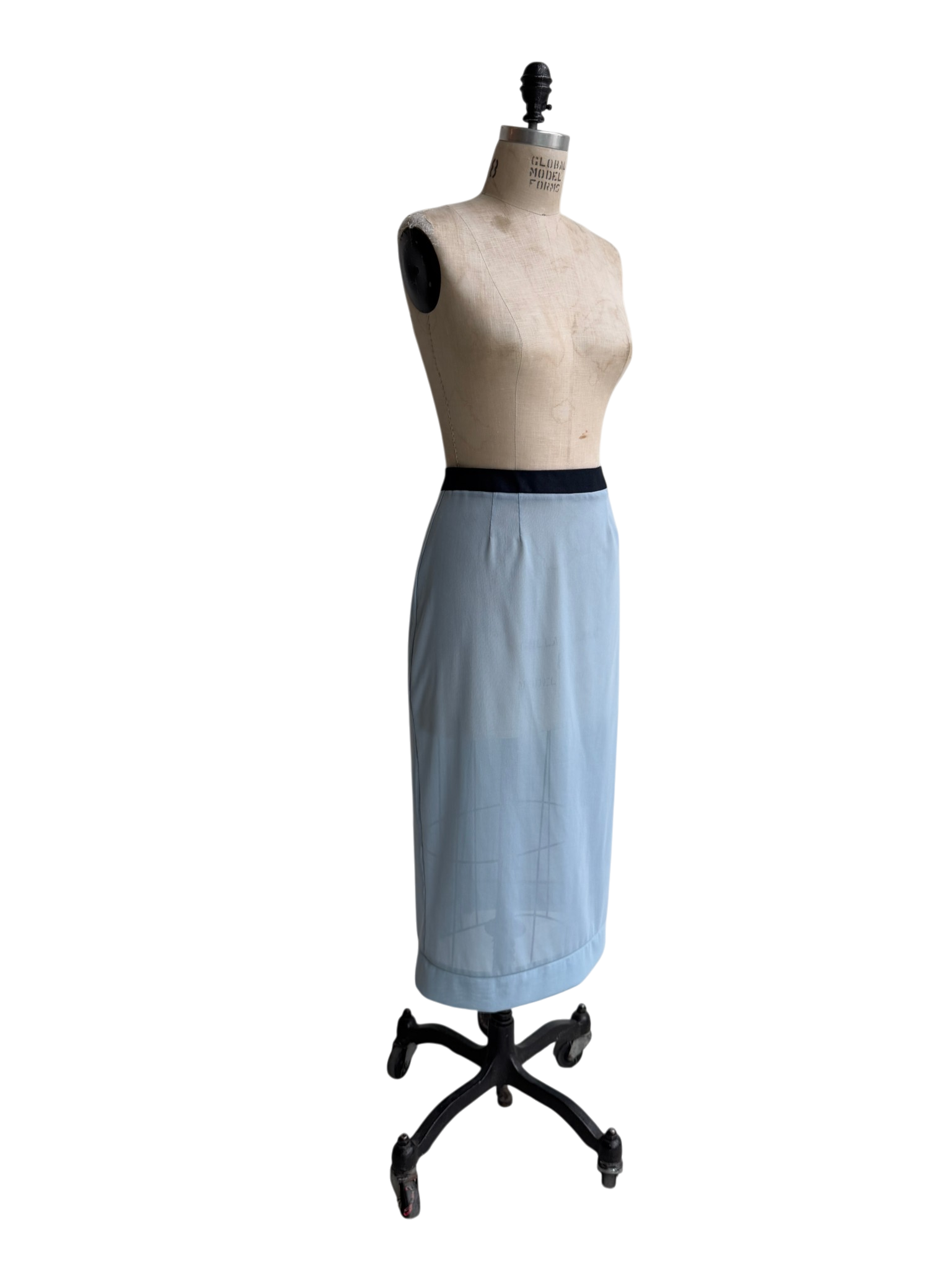 Mesh Pencil Skirt in Powder Blue, Large / OG Price $265