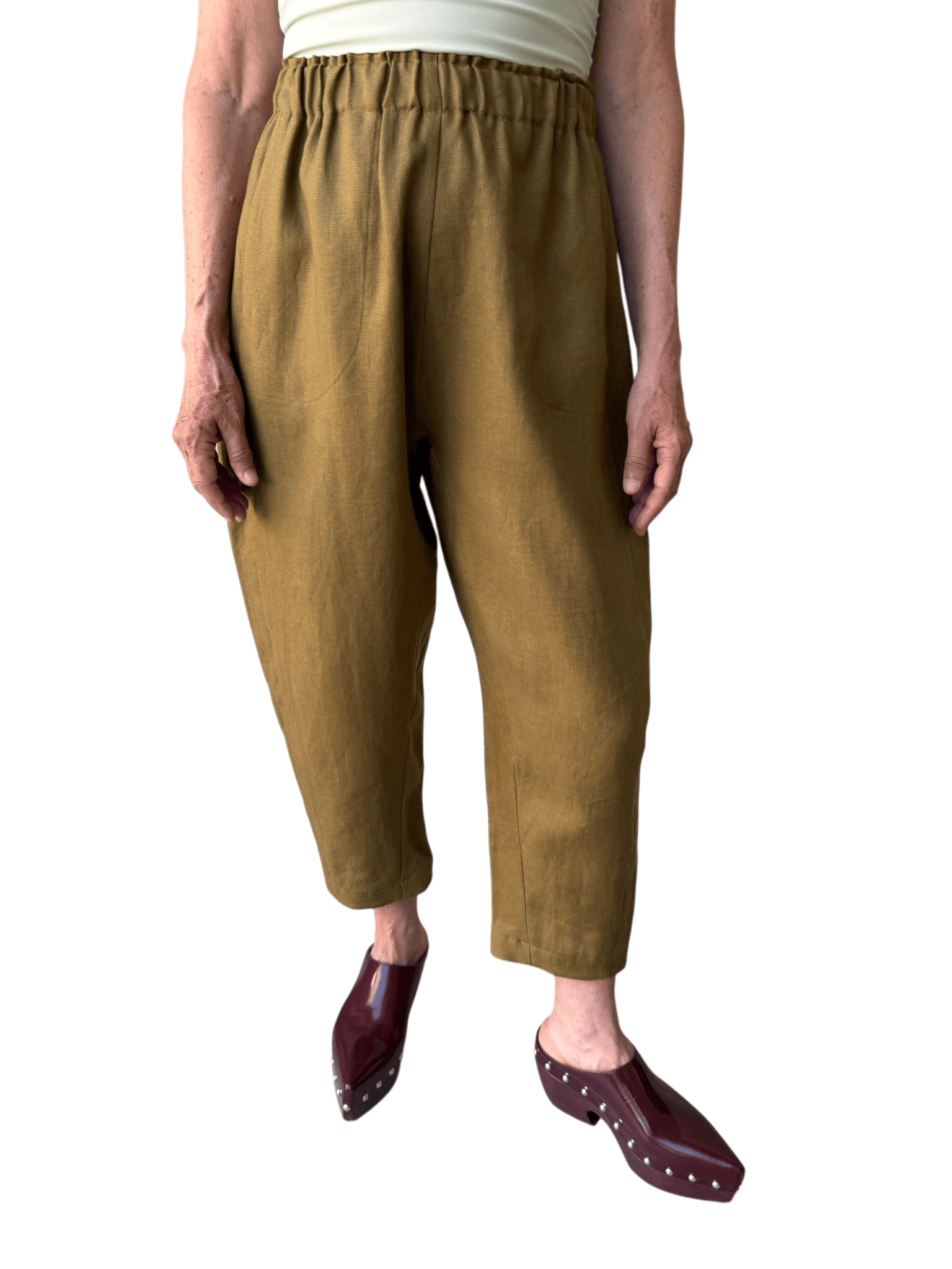 Linen ADC Drop Pant in Saffron