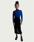 Technical Mock Neck Top in Electric Blue