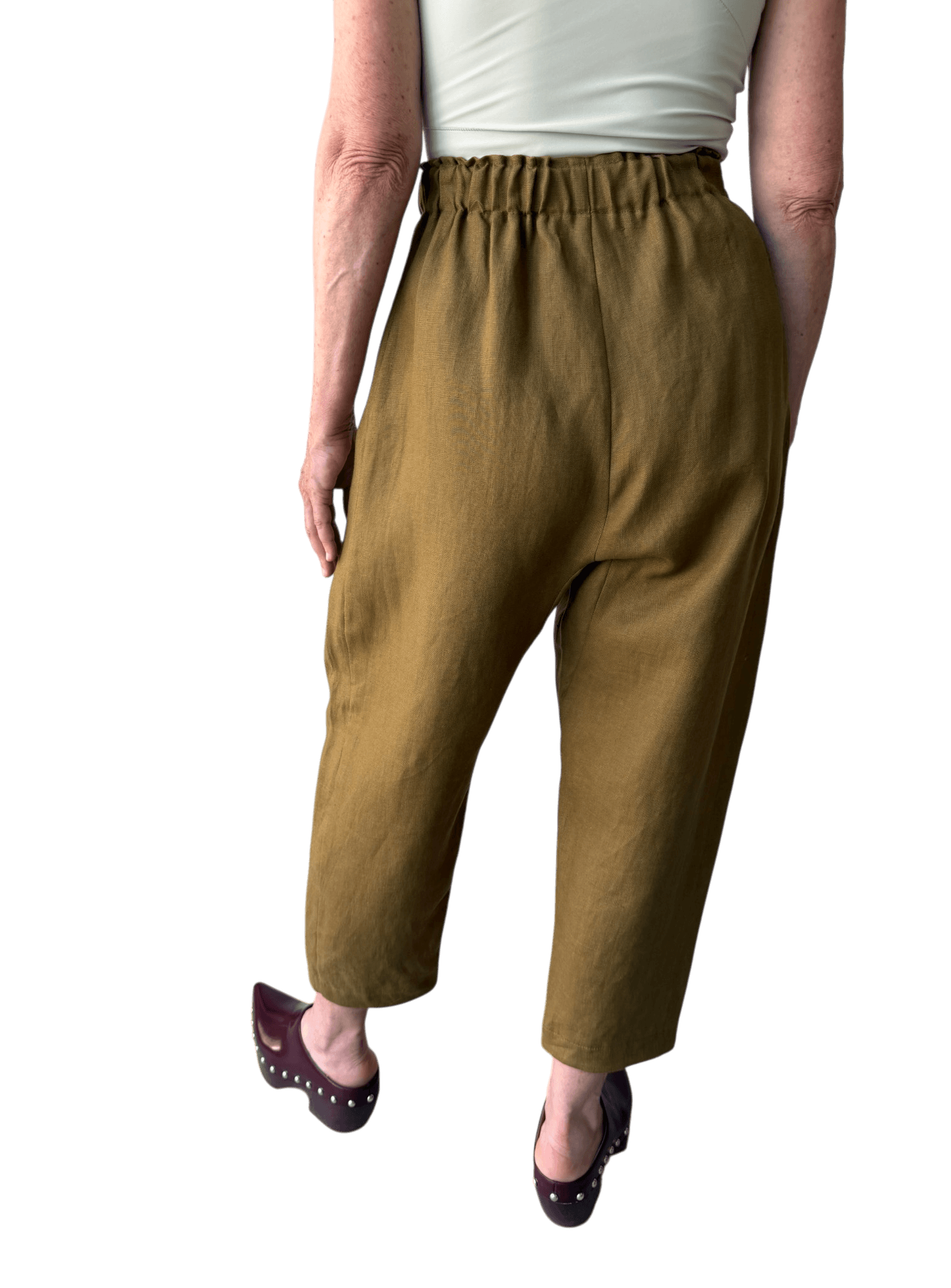 Linen ADC Drop Pant in Saffron
