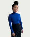 Technical Mock Neck Top in Electric Blue
