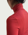 Technical Mock Neck Top in Rouge