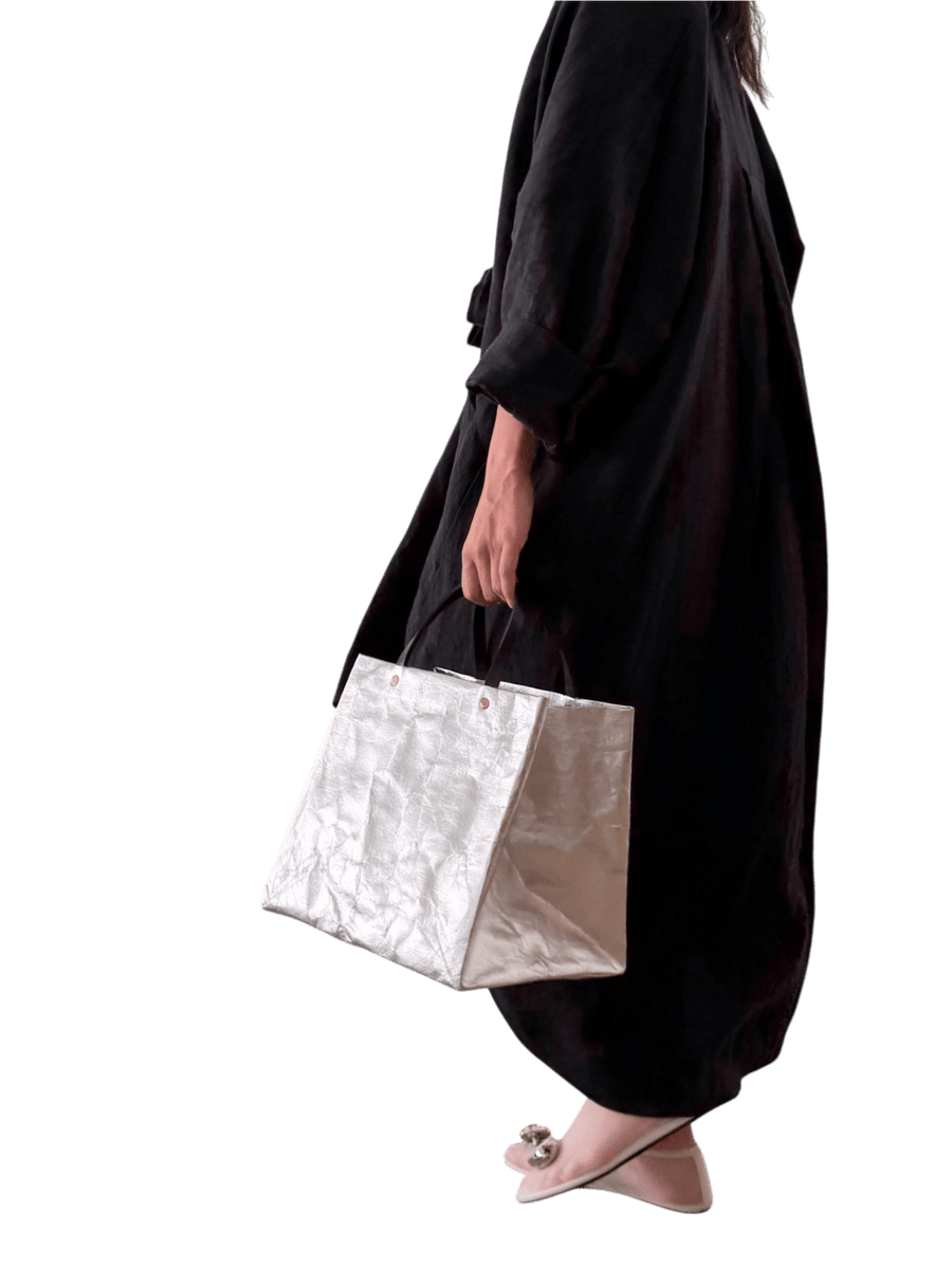 Boxed Mini Tote in Foiled PAPERcloth w/ Black Handles