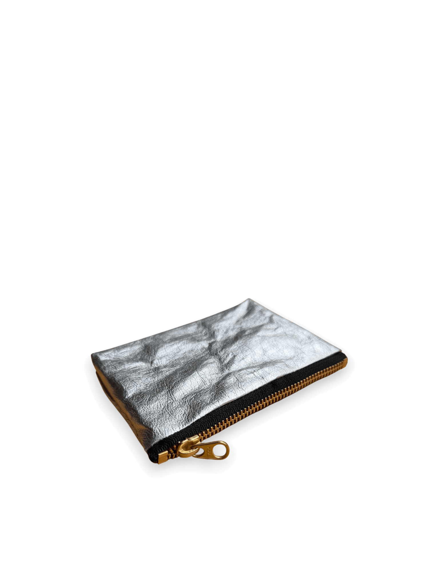 Paper Mini Pouch in Silver / black