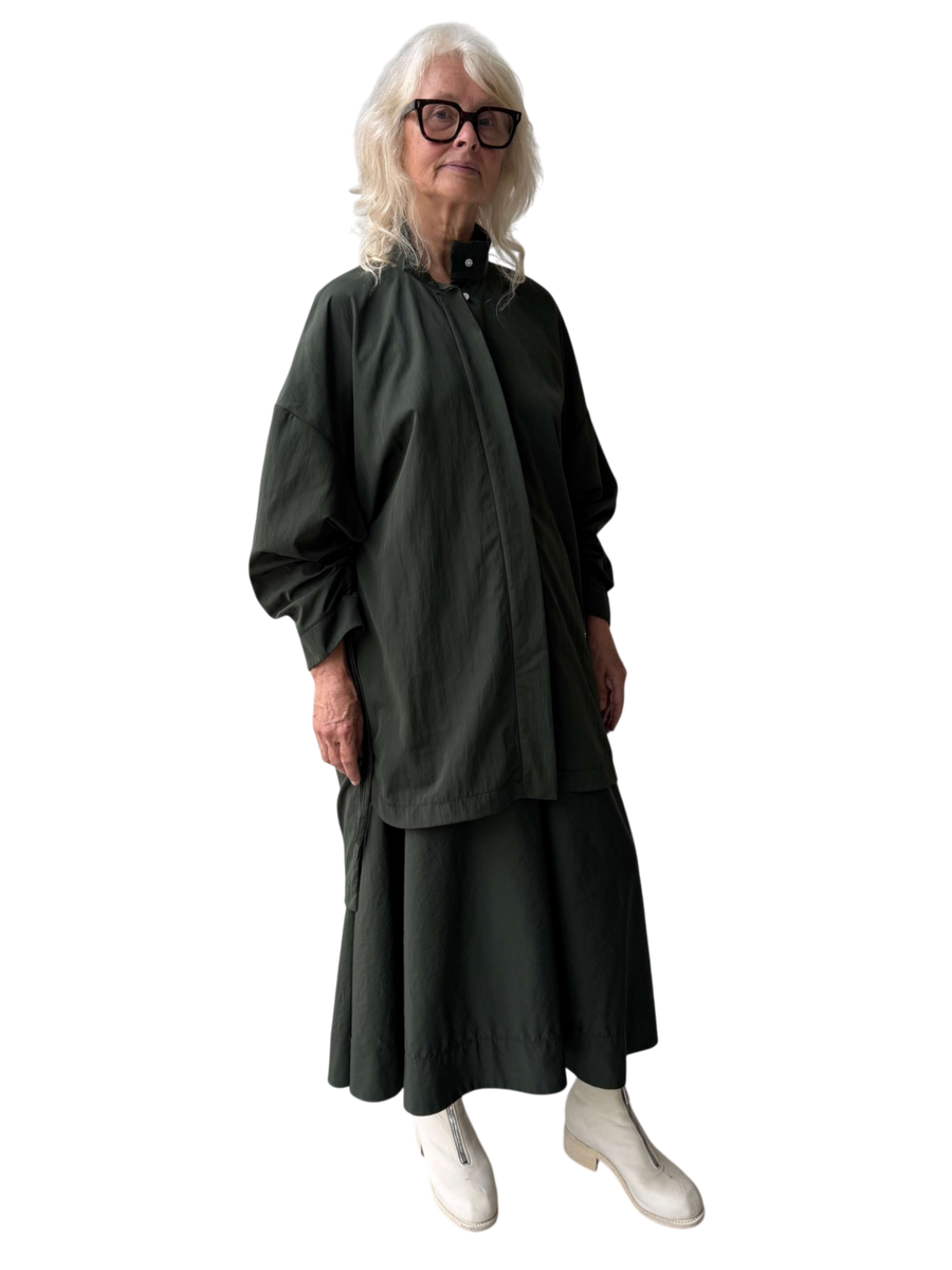 Airloom Integral Button Up Long Shirt in Ghost Olive