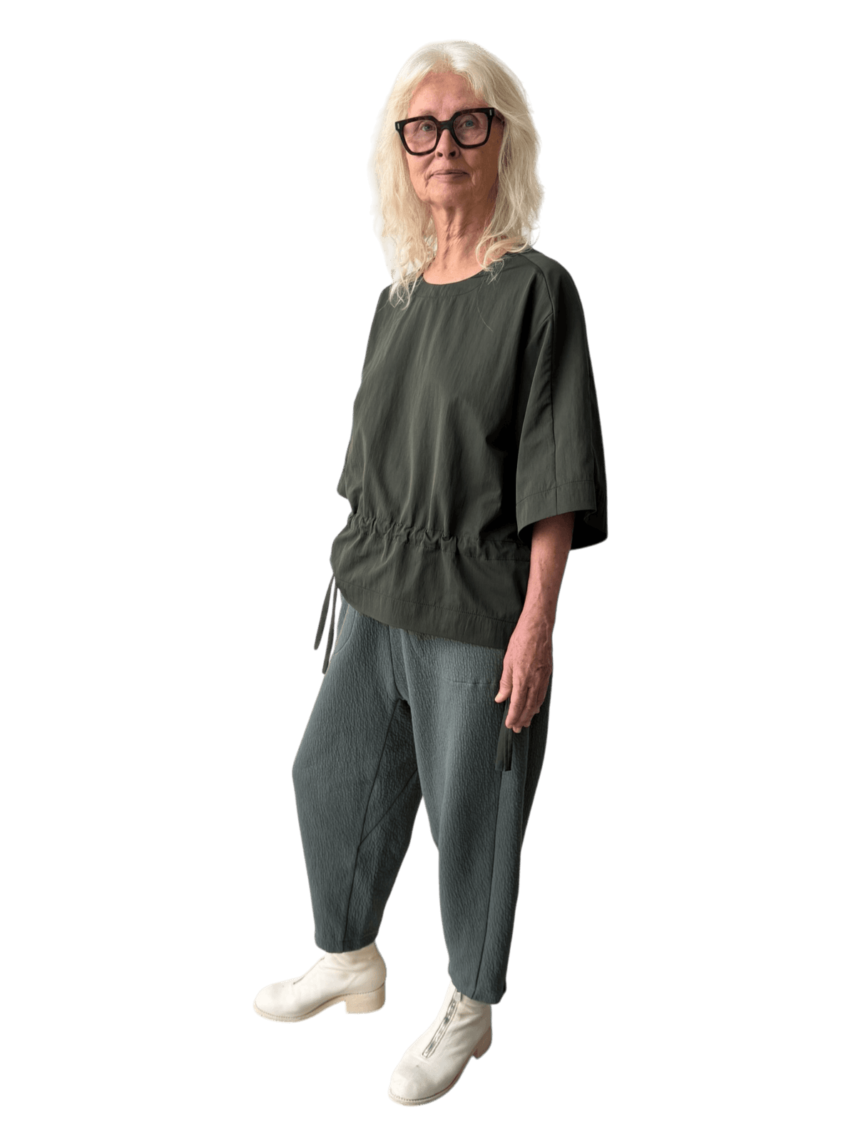 Organic Puffed Cotton A.D.C Drop Pant in Sage