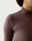 Exaggerated Mock Neck Longline in Brown