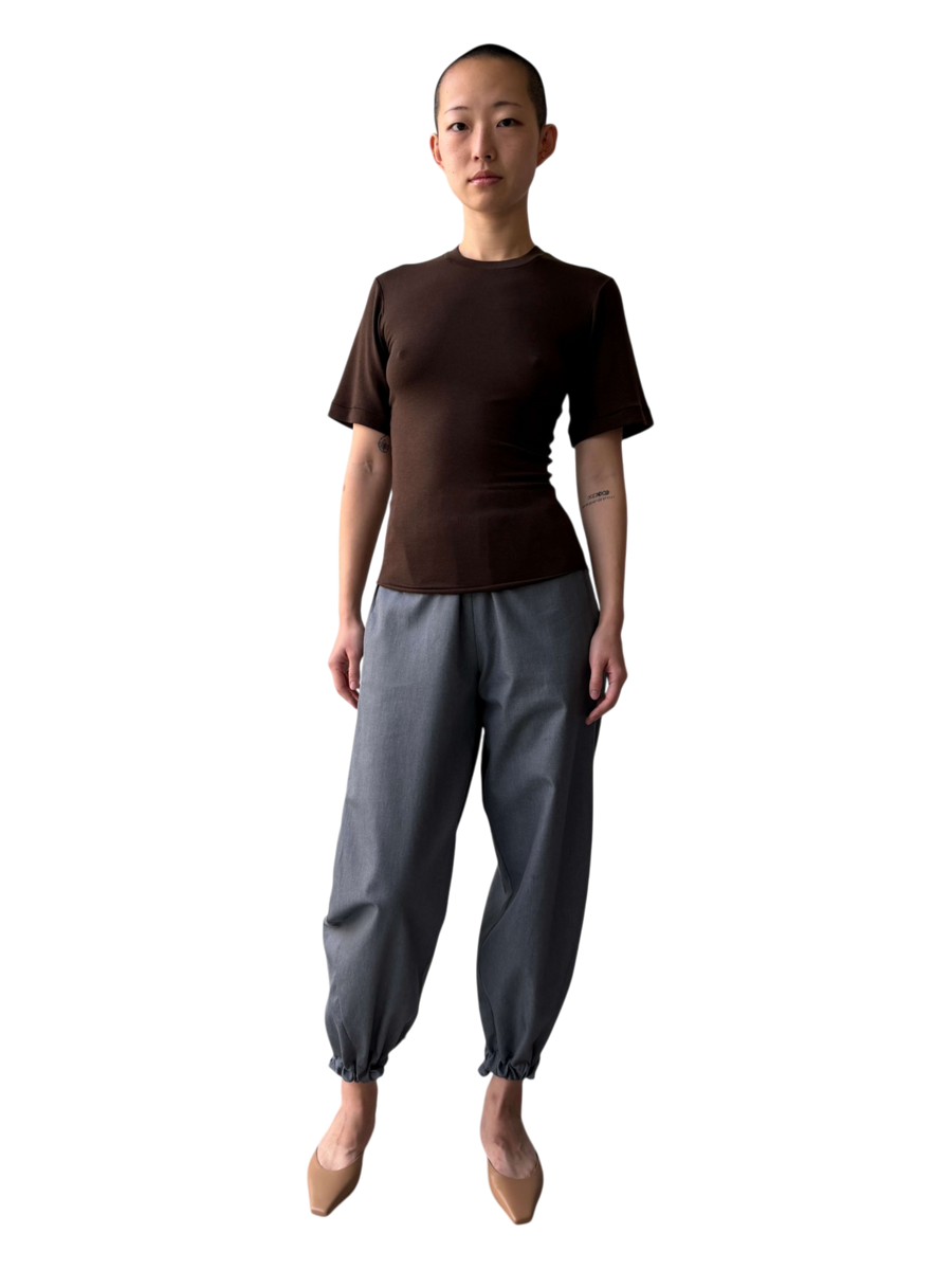 Wool Fluted Longline Tee