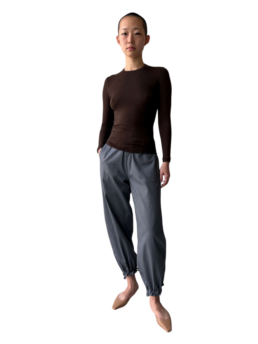 Wool Jewel Neck Long Sleeve Shirt