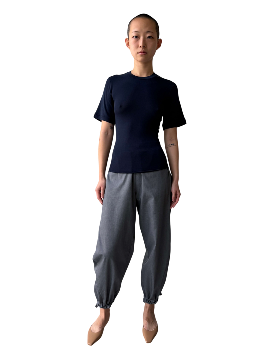 Wool Fluted Longline Tee