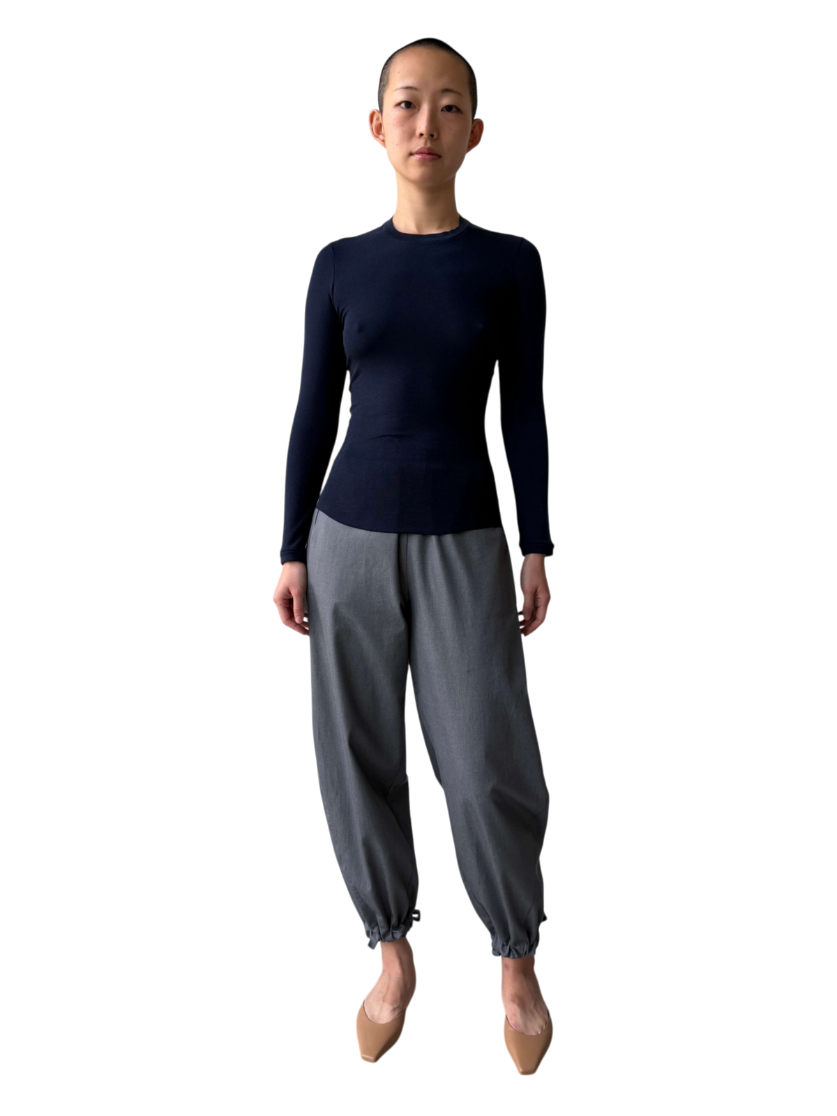 Wool Jewel Neck Long Sleeve Shirt