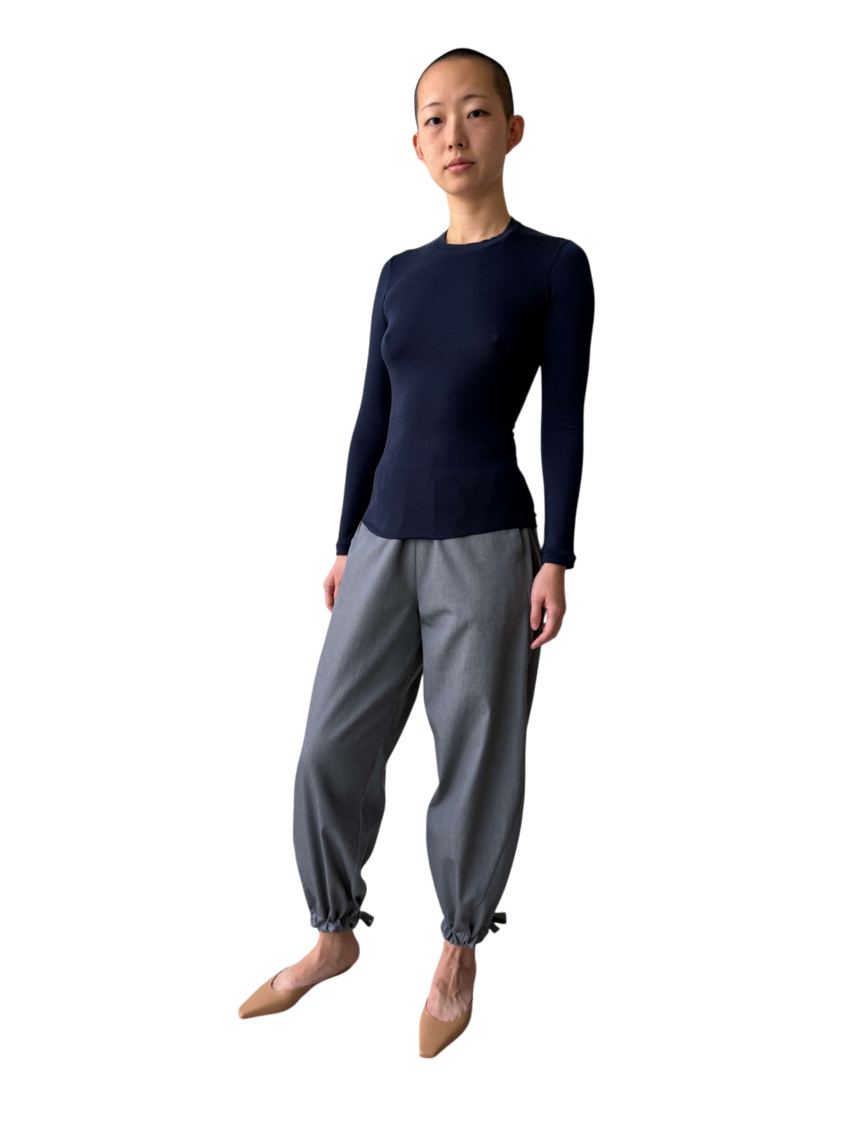 Wool Jewel Neck Long Sleeve Shirt
